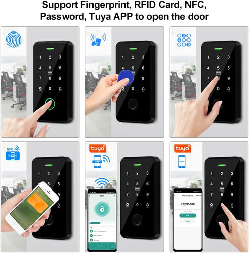 NFC Bluetooth Tuya Access Controller, IP68 Waterproof RFID Keypad Fingerprint Smart Lock System