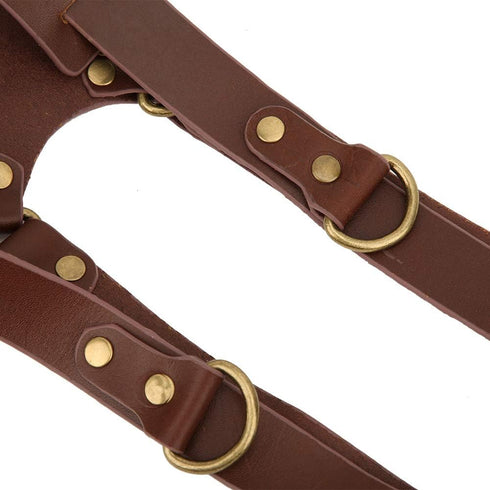 Qiilu Leather Camera Strap, Adjustable Dual Leather Rivet Shoulder Strap for Digital Cameras