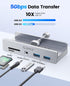 ORICO USB Hub 3.0, Clamp USB C Adapter with Extra Power Port, 2 USB-A Data Ports, SD/TF Card Reader
