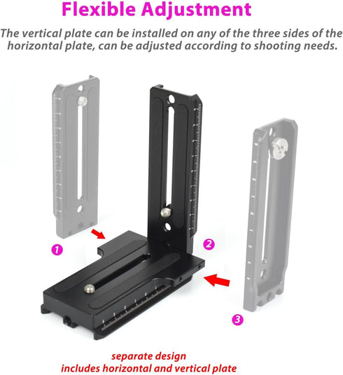 Akeipho RSC2 RS2/ RS3 L Bracket Vertical Mount Quick Release Plate for DJI Ronin / / S, Zhiyun Weebill S Gimbal, DSLR