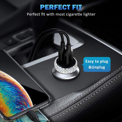 Dual USB Car Charger Quick Charge 3.0 Fast Charging Adapter for iPhone 11/11 Pro/MAX/XS/XR/X/10, iPad, Samsung