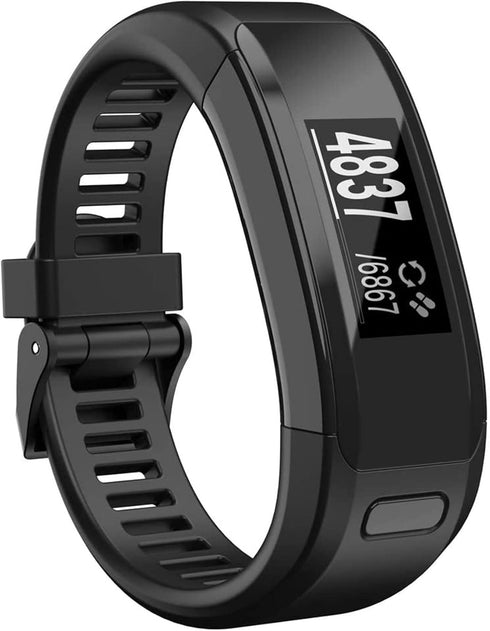 Bands Replacement Compatible with Garmin Vivosmart HR, Black Strap with Metal Buckle, Fitness Sport Wristband