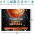 Ticuenicoa Basketball Themed Backdrop - 5x3ft Happy Birthday Party Decorations for Kids Game Time Photography