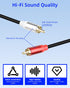 2Pack 2RCA 2RCA 1FT, 2 2 GELRHONR to Cable Short RCA Male to RCA Male Stereo Audio Cable for Subwoofer, Speaker, Home
