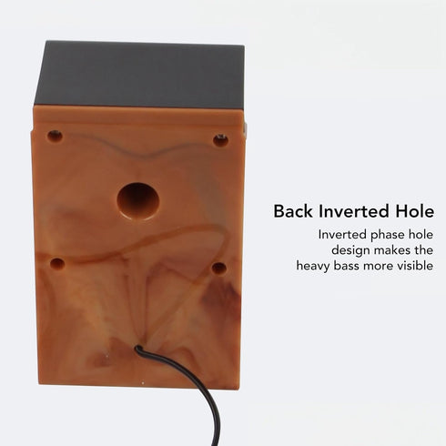 USB Wired Speakers, HiFi Clear Sound Quality Deep Bass Computer Speakers, Wooden Color for TVs and Laptops