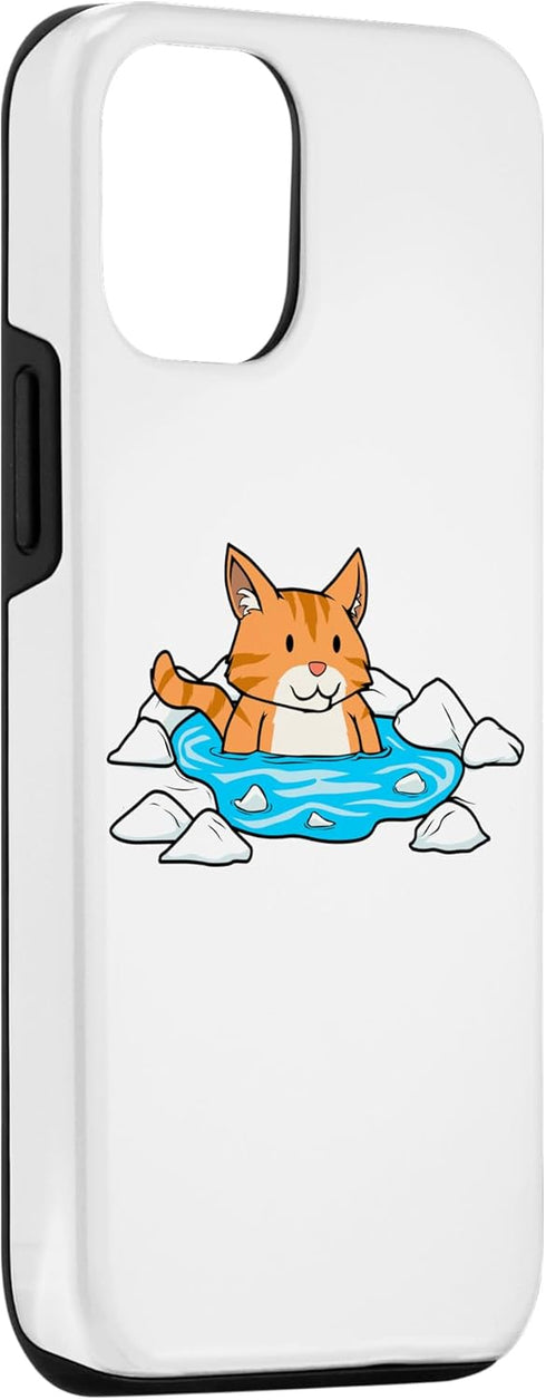 iPhone 14 Pro Cute Cat Ice Bathing Hobby Trend Pet Case