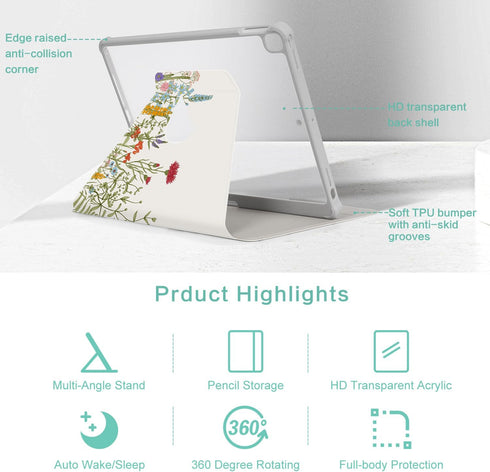 Rotating iPad 10.2/10.5 Case for iPad 9th/8th/7th Generation, 360 Degree Swivel Multi-Angle View Stand Cover