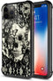 ZHEGAILIAN Victorian Gothic Lace Skull Case for iPhone 13 Pro Max, Tempered Glass Back + Soft Silicone TPU Protection
