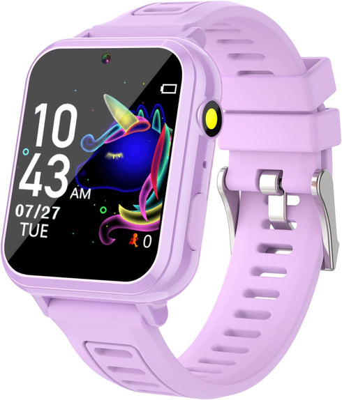 Smart Watch for Kids, Gift for Girls Age 6-12, 24 Puzzle Games, HD Touchscreen, MP3 Music, Video, Pedometer, Flashlight