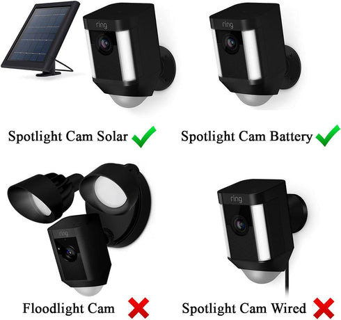 Silicone Skin Case Cover for Ring Spotlight Cam Battery or Solar, 2 Pack, White, UV Weather Protection
