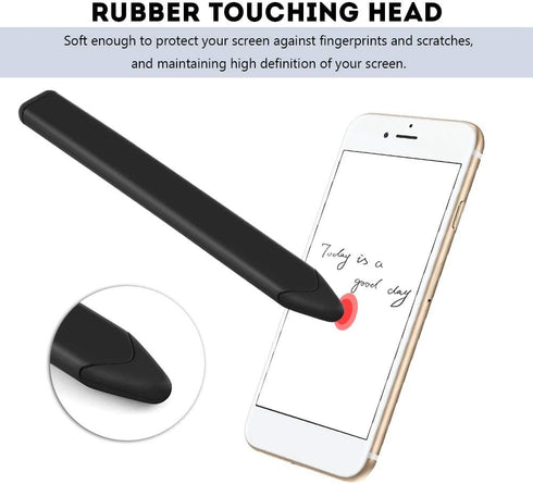 Non Metal Phone Pens, Plastic Rubber Universal Replacement Flat Capacitive Pen for iPhone, BlackBerry (Black)