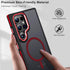 Samsung Galaxy S23 Ultra Case, Slim Drop-Proof, Anti-Skid Edge, MagSafe Compatible, Silky Translucent Back, Black/Red.