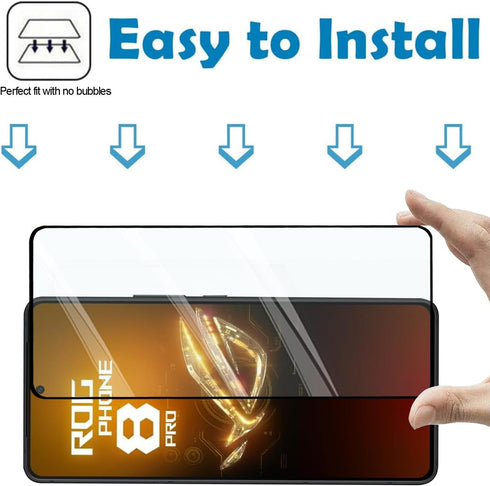 ASUS ROG Phone 8 Pro 5G / 8 5G - 2 Pack Tempered Glass Screen Protector, Case Friendly, Scratch Resistant, Black.