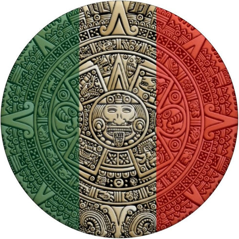 Mexico National Flag Calendar Aztec-Mexican Culture PopSockets PopGrip, Swappable Grip for Phones & Tablets
