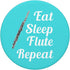 Flute Player Gift - Eat Sleep Flute Repeat - Aqua PopSockets PopGrip: Swappable Grip for Phones & Tablets