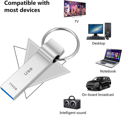 230GB Waterproof USB Flash Drive, High Speed Memory Stick with Keychain Design for Laptop and Tablet