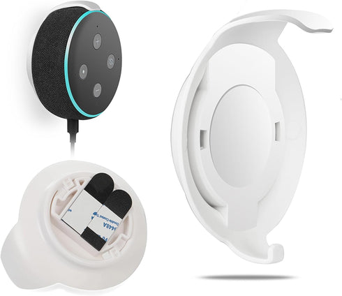 Echo Dot Wall Mount Holder for 3rd Generation, Space-Saving Accessories with Cable Management, White
