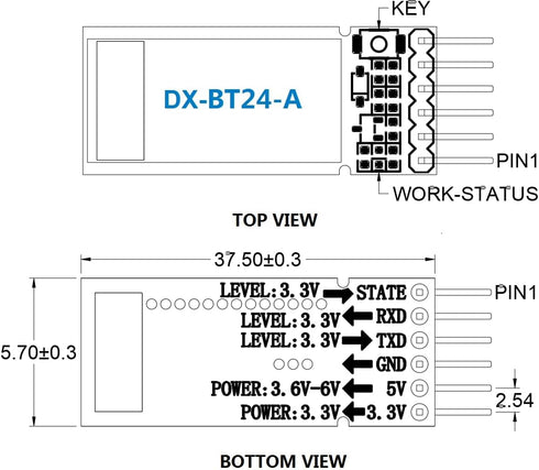 A Pair of DX-BT24-A Bluetooth Module BLE 5.1 for Arduino, Wireless Bluetooth RF Transceiver Serial Communication Module