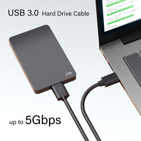 USB 3.0 Hard Drive Cable for Samsung Galaxy S5, Note 3, Note Pro 12.2, USB Hub Seagate FreeAgent, WD Western Digital My Passport, Toshiba Canvio Fast Charging & Sync USB-A to Micro-B Cord 3.3Ft