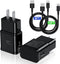Type C Fast Charging Charger, 2 Pack USB Android Phone Wall Block & Charge Cable for Samsung Galaxy