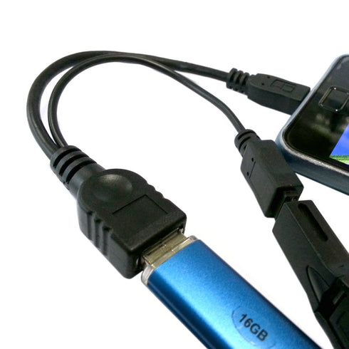 chenyang Micro USB Male to USB 2.0 Female OTG Cable with Micro USB Auxiliary Power Supply