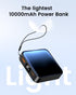 10000mAh Small Power Bank, Mini Portable Charger, USB C Input/Output with Smart LED Display, 30W Fast Charging for