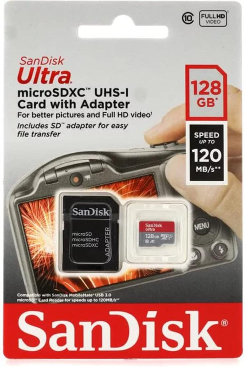 Sandisk Ultra 128GB microSD Memory Card, Verified by SanFlash for Fire Tablets and Fire TV