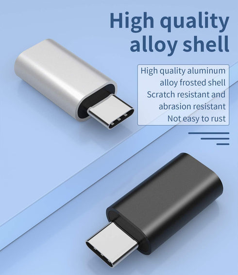 3 Pack USB C Male to Lightning Female Adapter, Compatible with iPhone 12, 11 Pro Max, iPad Air
