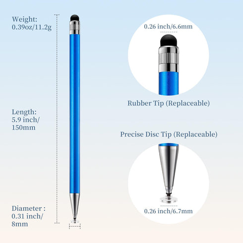 ChaoQ 2-in-1 6pcs Stylus Pen for Touchscreen, High Sensitivity and Precision Stylus Pens for iPad iPhone Android