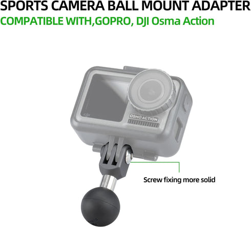 FANAUE GB-01 Action Camera Universal Ball Adapter Interface 1" Ball Assembly,Compatible with GOPRO HERO 9/10/11 and Other Brands of Action Cameras