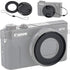 JJC 49mm Thread Filter Adapter for Canon PowerShot G7X III II G5X, includes Snap-On Lens Cap & Cap Keeper String