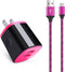 Micro USB Charger Block / Fast Charging Cord for Android Phones / 6FT Compatible with LG K40, K50, and More