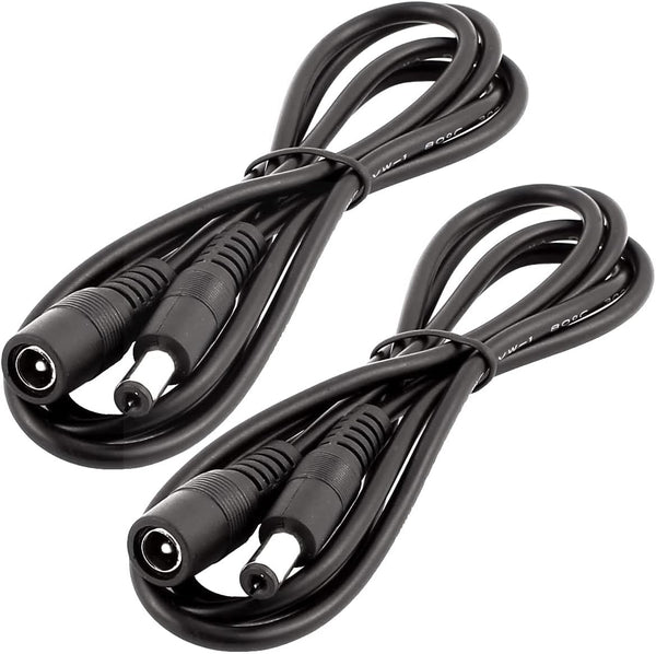 LitaElek 2pcs 1m 3.3ft DC Extension Cable 12V Extension Cord 5V-24V Power Cord