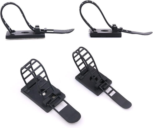 50Pcs 2 Sizes Adjustable Self-Adhesive Nylon Cable Straps - Cable Ties for Wire Management