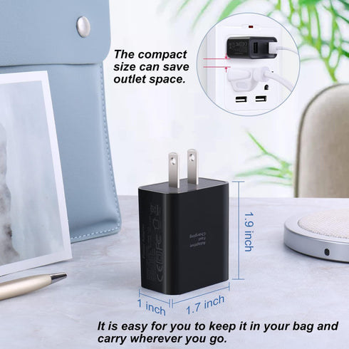 Dual USB Wall Charger, Costyle 3 Pack 30W 2 Ports Adaptive Fast Charging Block for iPhone 13 12 11