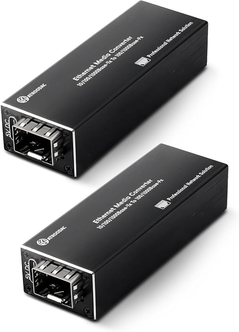 Mini A Pair of Gigabit Fiber Media Converter, Plug and Play Fiber to Ethernet Compact Ethernet Converter