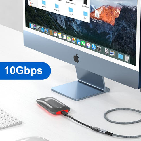 chenyang USB C Extension Cable, USB 3.1 Gen 2 Type C Male to Female Fast Charging Data Transfer 90 Degree Angled Nylon