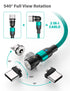 Magnetic Charging Cable (4Pack, 3.3ft/3.3ft/6.6ft/6.6ft)/360°&180° Rotating Magnetic USB C Charging Cable with LED/Magnetic Charger Cable/Magnetic Phone Charger Cord-Nylon Braided for More Devices
