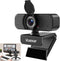 Vuexar 2K Webcam with Microphone, Web Camera withTripod, Dual Mics, Plug & Play