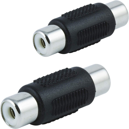 GE 2-Pack RCA Coupler Adapter - Female-to-Female Audio Video Connectors, Composite Component Extender