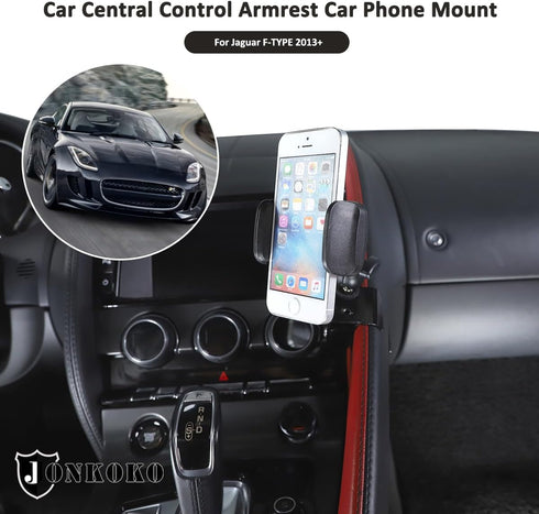 Car Central Control Armrest Phone Mount for Jaguar F-Type 2013-2024, Auto Mobile Holder Accessories (Style E)
