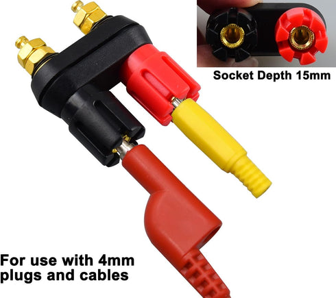 onelinkmore 2-Way Banana Plug Jack Socket Binding Post Video Speaker Terminal Connectors, Pack of 2