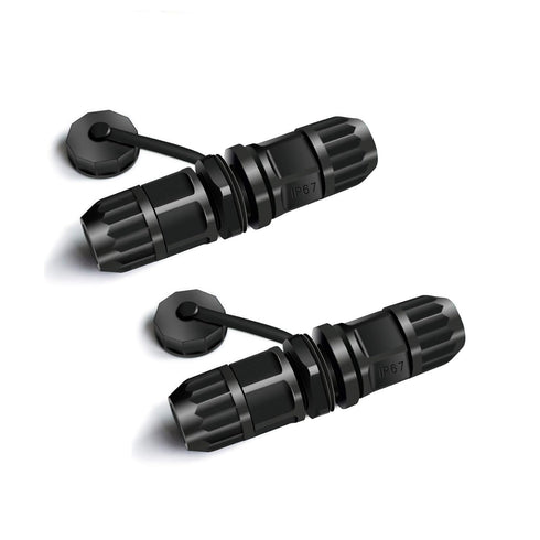 RJ45 Waterproof Connector - Female to Female Panel Mount, 8P8C, CAT 6, CAT 5, CAT 5E Ethernet LAN Cable Coupler (2-Pack)