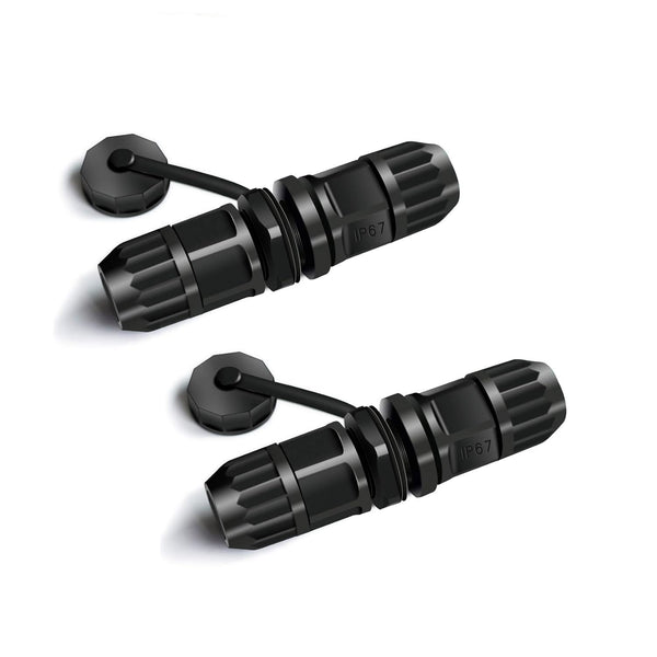RJ45 Waterproof Connector - Female to Female Panel Mount, 8P8C, CAT 6, CAT 5, CAT 5E Ethernet LAN Cable Coupler (2-Pack)