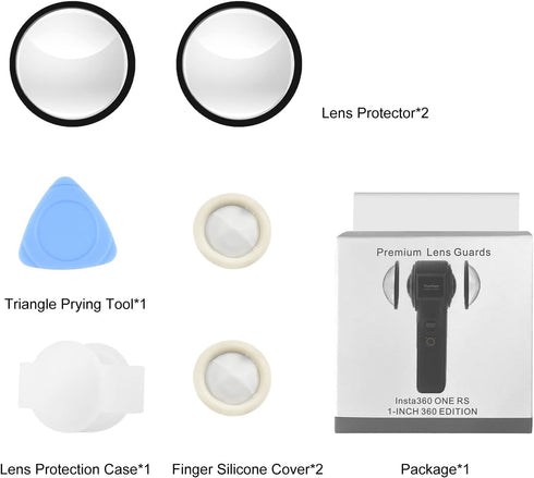 PULUZ Dual Lens Guard for Insta360 ONE RS 1-Inch 360 Edition, PC Sticky Lens Protection Accessories