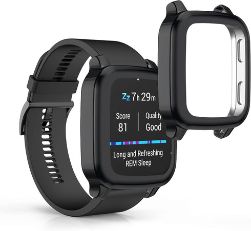 kwmobile Case for Garmin Venu Sq 2 Music/Sq 2, 2X TPU Silicone Fitness Tracker Cover (Black)
