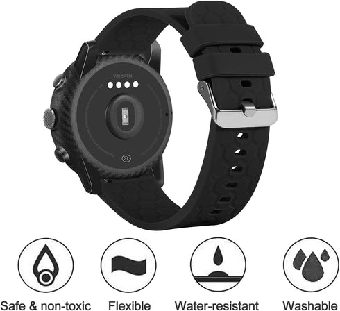 Chofit Silicone Bands for Garmin Vivoactive 6/5, Forerunner 55/165/165 Music, Adjustable Replacement Strap Wristbands