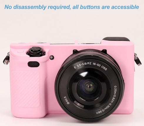 Pocoukate Case for Sony Alpha A6400, A6300, A6100, Soft Silicone Protective Cover Skin with Screen Protector