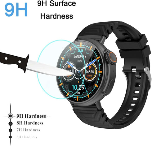 3 Pack Screen Protector Tempered Glass Compatible with MISIRUN GT88 1.52 inch Smart Watch, Anti-Scratch Foils