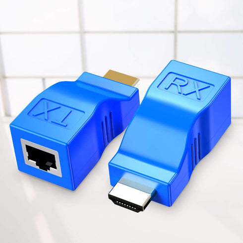 Eanetf 2 RJ45 5e 6 1080p HDMI Repeater, PCS HDMI Extender Transmitter and Receiver Network Over Cat / with Built